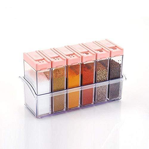 Plastic Spice Jars (6 Pcs Multicolour)