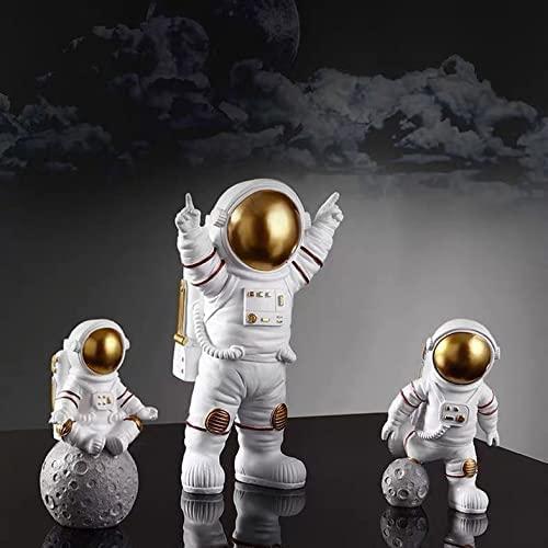 Astronaut Spaceman Statue Office Desktop Figurine Decors Set of 3